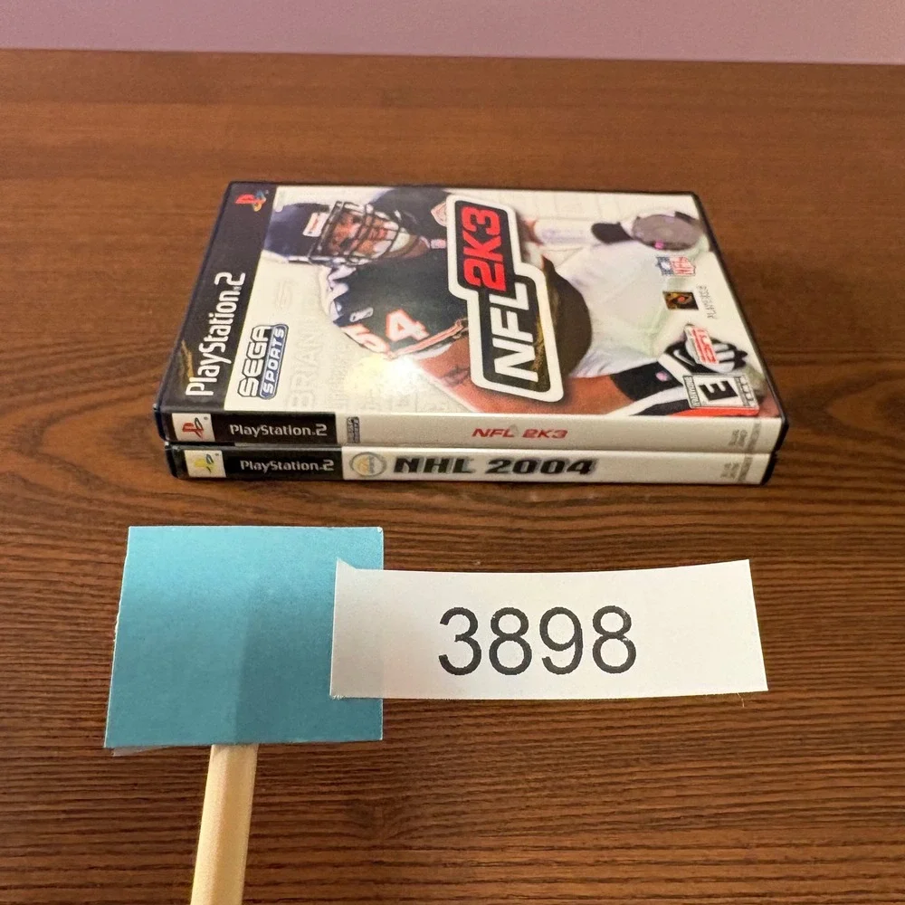 Sega EA Sports NFL 2K3 NHL 2004 PS2 Games Bundle Excellent Complete CIB Blk Case